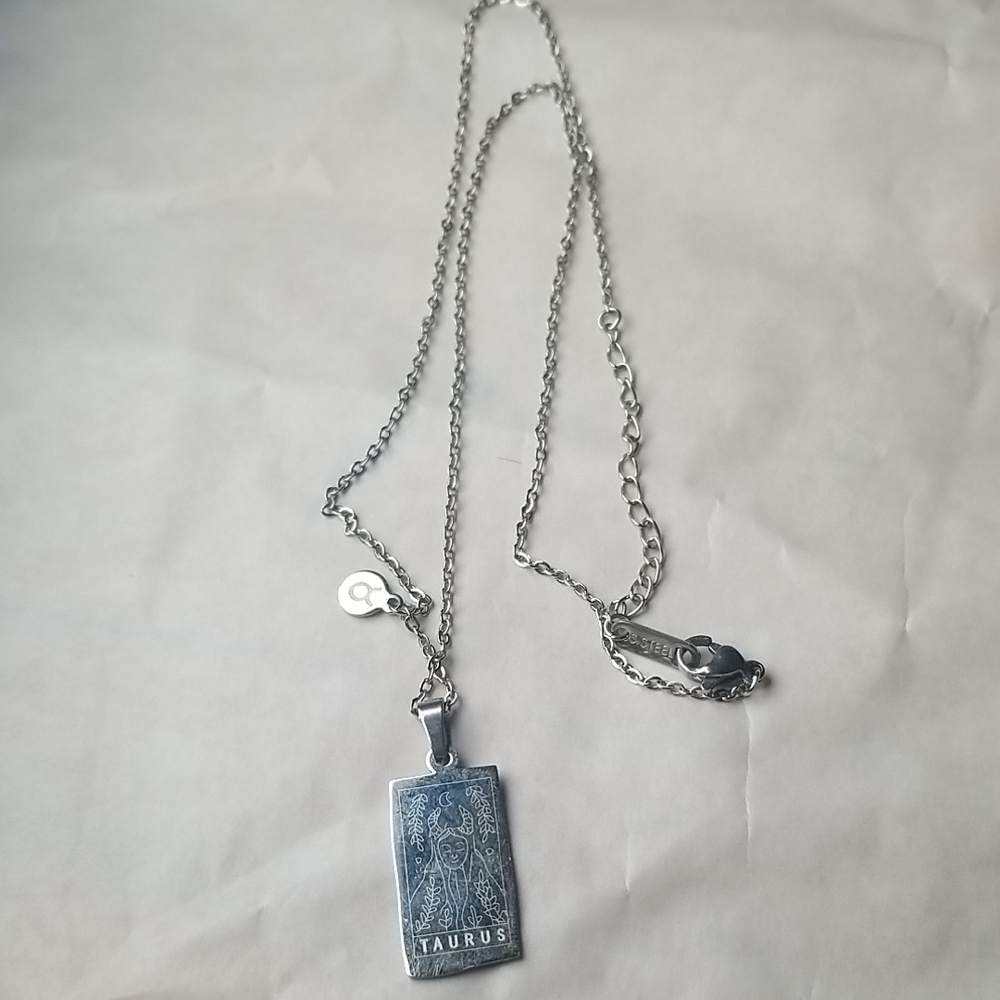 Astrology Silver Taurus Necklace